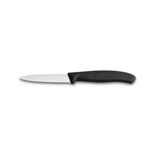 Cuchillo mondador dentado negro 8cm